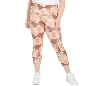 Nike Running Tights Dri Fit Fast Run Crop High
Rise Pink Floral(Size Medium)
